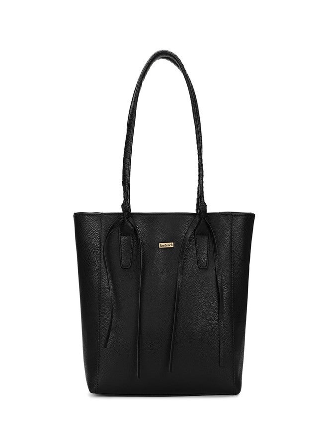 Fastrack Women's Tote Bag with Twisted Handles, Tassels & Spacious Zipper Compartment | Fits Upto 15" Laptop | Ladies Purse Handbag | Tote Bags for Casual Carry | Trendy Totes for Office & Daily Use - Image 1